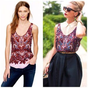 J. CREW Tank Top Iced Lilac Paisley Cate Cami 4